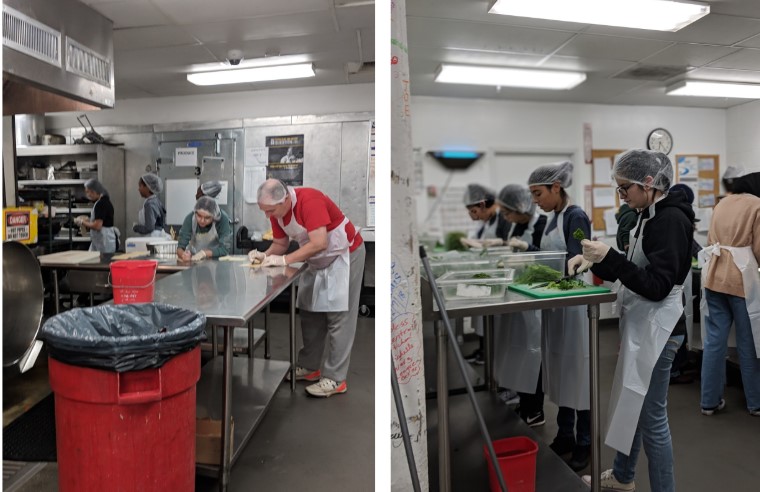 Lees Key Club prepares meals at DC Central Kitchen.