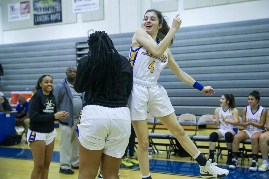 Lady Lancers celebrate a successful season.