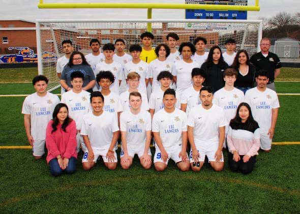 Great Expectations: The Boys Lancers Soccer team, managers, and coaches pose for the official 2020 team photo.