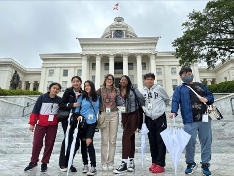 Lewis students travelled as far as Alabama to visit sites important to the life and times of Rep. John R. Lewis, including the Alabama State Capitol in Montgomery, Alabama.