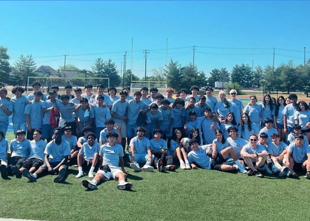 Lewis students and staff enjoy a late afternoon break of soccer and sportsmanship through La Liguita, Lewis' advisory period soccer league.